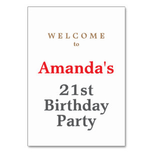 Minimalist Modern Cute Birthday Party Table Number