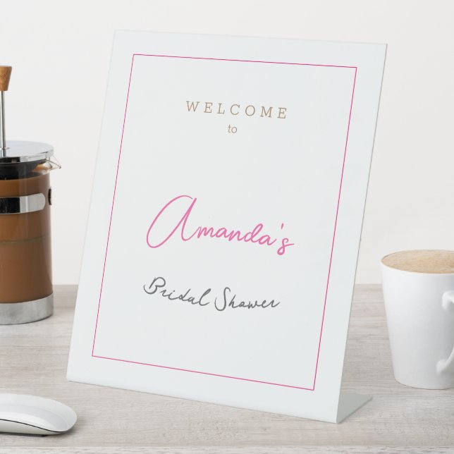 Minimalist Modern Cute Bridal Shower  Pedestal Sign (In SItu)