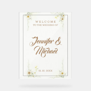 Minimalist Modern Cute Wedding Welcome Acrylic Sign