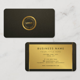 Minimalist Modern Dark & Gold professional Logo Bu Business Card
