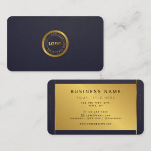 Minimalist Modern Dark & Gold professional Logo Business Card