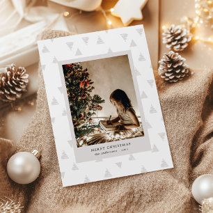 Minimalist Modern Deco Christmas Tree Photo Holiday Card