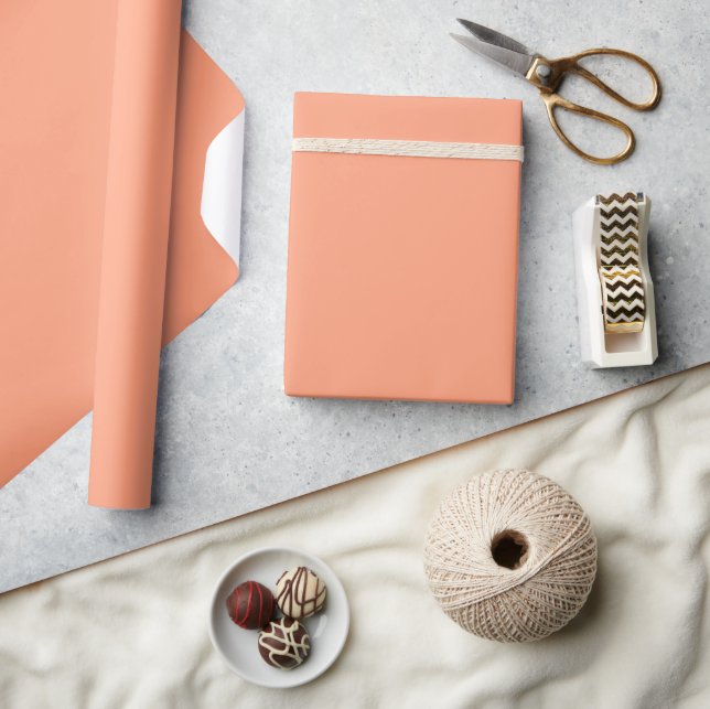 Minimalist Modern Deep Orange Wrapping Paper (Crafts)
