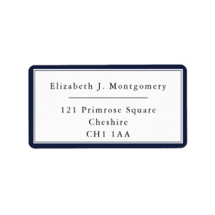 Minimalist Modern Denim Blue Return Address Label