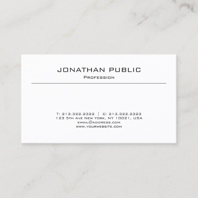 Minimalist Modern Design Elegant Plain Trendy Business Card (Front)