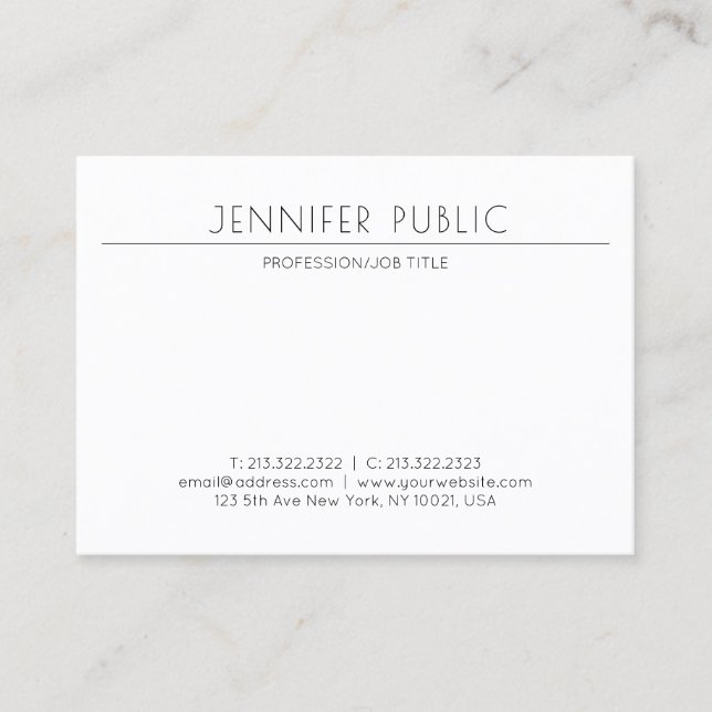 Minimalist Modern Design Elegant Professional Business Card (Front)