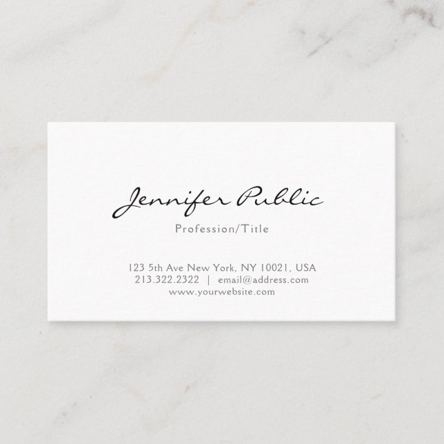 Minimalist Modern Design Elegant Professional Business Card (Front)
