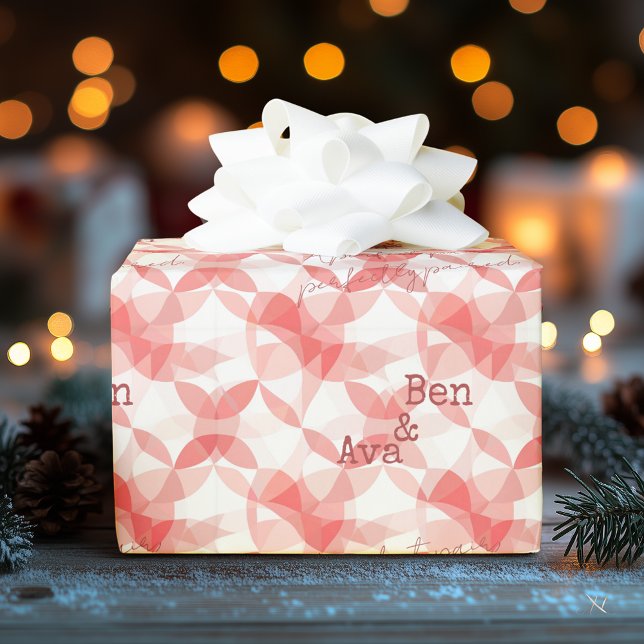 Minimalist modern design in red geometric pattern wrapping paper (Creator Uploaded)