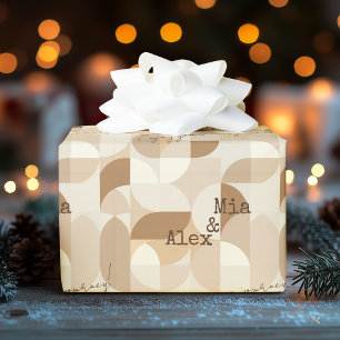 Minimalist modern design with beige tones wrapping paper