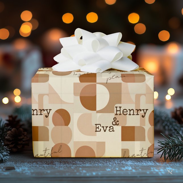 Minimalist modern design with warm beige tones wrapping paper (Creator Uploaded)