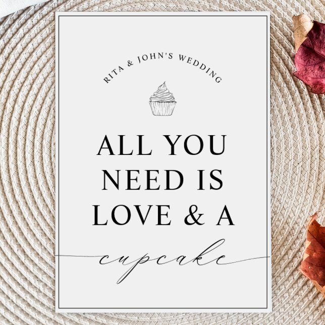 Minimalist Modern Dessert Cupcake Wedding Sign (Creator Uploaded)