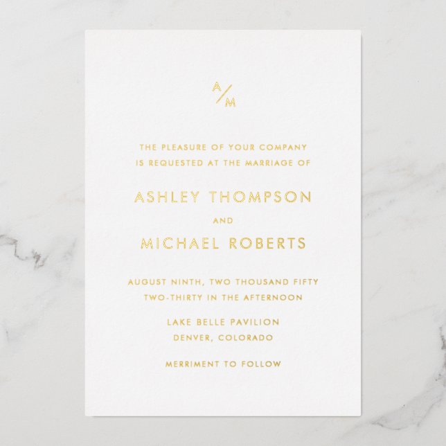 Minimalist Modern Diagonal Monogram Wedding (Front)