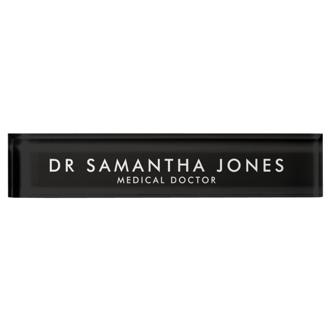 Minimalist Modern Doctor Desk Name Plate Nameplate (Front)