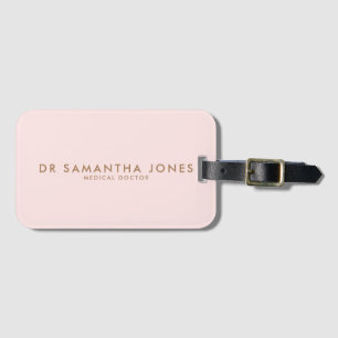 Minimalist Modern Doctor Professional Pink Luggage Tag