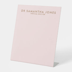 Minimalist Modern Doctor Professional Pink Pedestal Sign