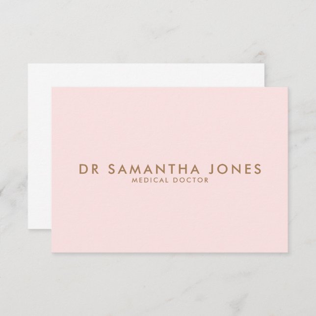 Minimalist Modern Doctor Professional Pink RSVP Card (Front/Back)