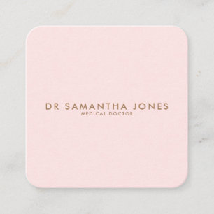 Minimalist Modern Doctor Professional Pink Square Business Card