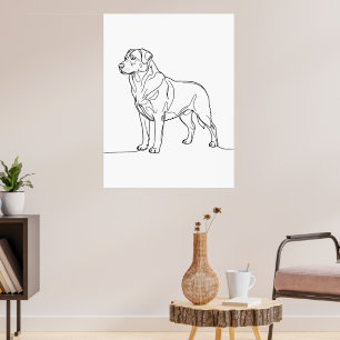 Minimalist Modern Dog Line Art Drawing Poster