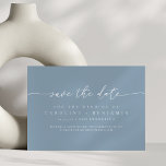 Minimalist Modern Dusty Blue Script Wedding  Save The Date<br><div class="desc">Minimalist Modern Script Wedding Save the Date in Dusty Blue</div>