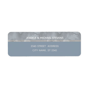 Minimalist modern dusty blue watercolor stripe return address label