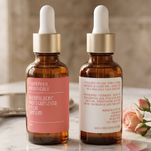 minimalist modern dusty rose dropper bottle label