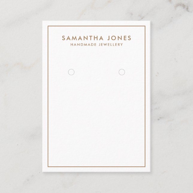 Minimalist Modern Earrings Jewelry gold Display  Business Card (Front)