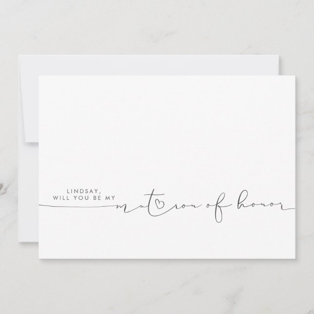 Minimalist Modern Editable Colours Matron Of Honou (Front)