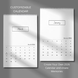 Minimalist Modern Elegant 2026 Calendar