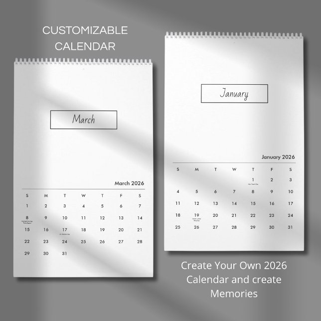 Minimalist Modern Elegant 2026 Calendar (Creator Uploaded)