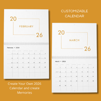 Minimalist Modern Elegant 2026 Calendar