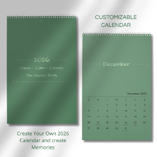 Minimalist Modern Elegant 2026 Calendar