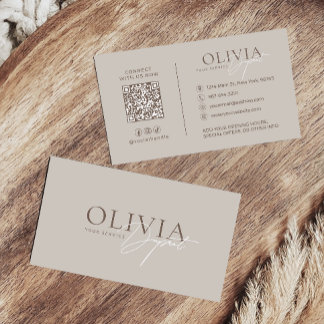 Minimalist Modern Elegant Beige Neutral Business Card