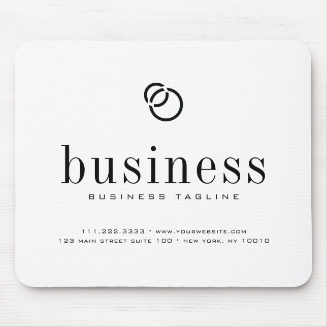 Minimalist Modern Elegant Business Name Logo Mouse Pad (Front)