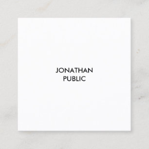 Minimalist Modern Elegant Clean Design Template Square Business Card