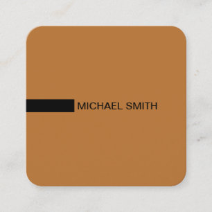 Minimalist Modern Elegant Copper & Black Square Business Card