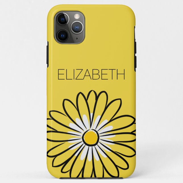 Minimalist Modern Elegant Daisy flower and text Case-Mate iPhone Case (Back)
