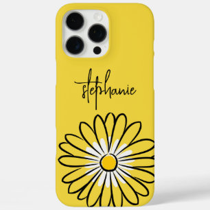 Minimalist Modern Elegant Daisy flower and text iPhone 16 Pro Max Case