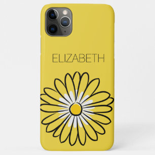Minimalist Modern Elegant Daisy flower and text iPhone 11 Pro Max Case