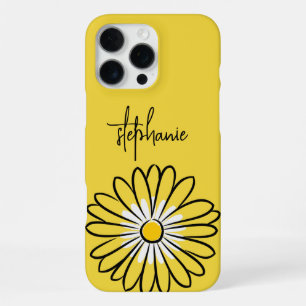 Minimalist Modern Elegant Daisy flower and text iPhone 16 Pro Max Case
