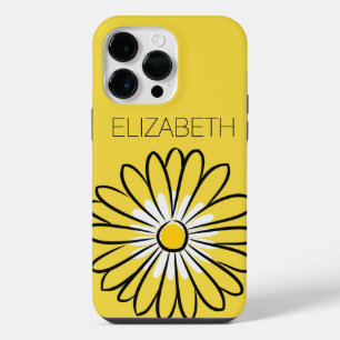 Minimalist Modern Elegant Daisy flower and text iPhone 14 Pro Max Case