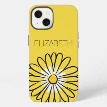 Minimalist Modern Elegant Daisy flower and text