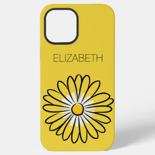 Minimalist Modern Elegant Daisy flower and text iPhone 12 Pro Max Case