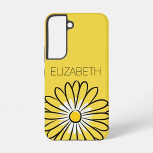 Minimalist Modern Elegant Daisy flower and text Samsung Galaxy Case