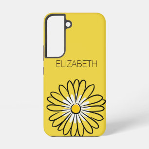 Minimalist Modern Elegant Daisy flower and text Samsung Galaxy Case