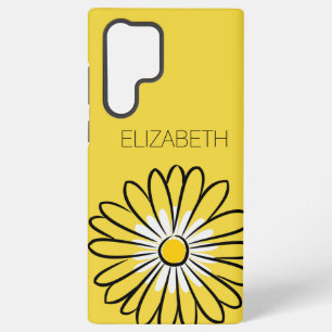 Minimalist Modern Elegant Daisy flower and text Samsung Galaxy Case