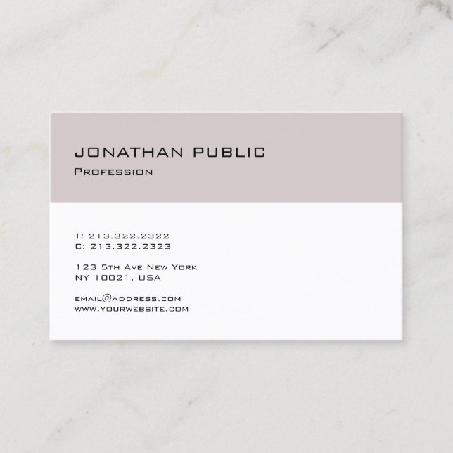 Minimalist Modern Elegant Design Plain Trendy Business Card (Front)