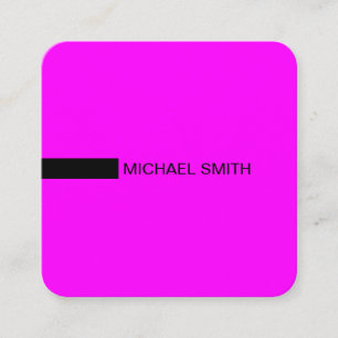 Minimalist Modern Elegant Fuchsia & Black Square Business Card