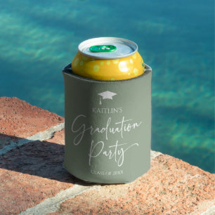 Minimalist Modern Elegant Graduation Party Can Cooler