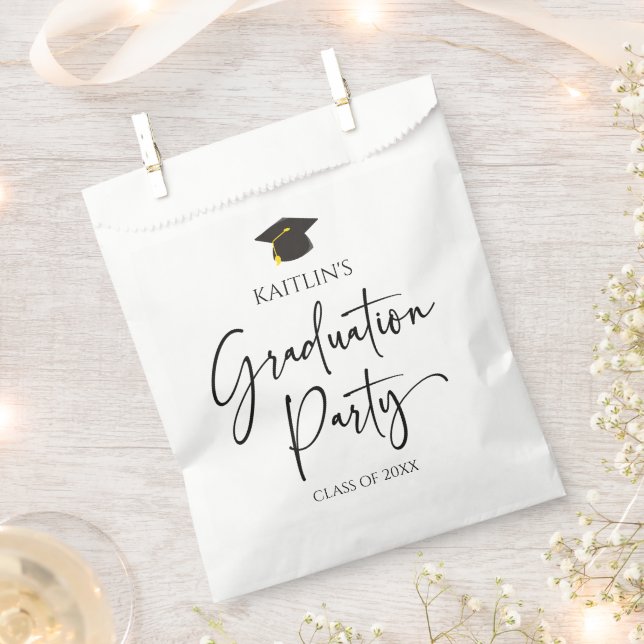 Minimalist Modern Elegant Graduation Party Favour Bag (Clipped)