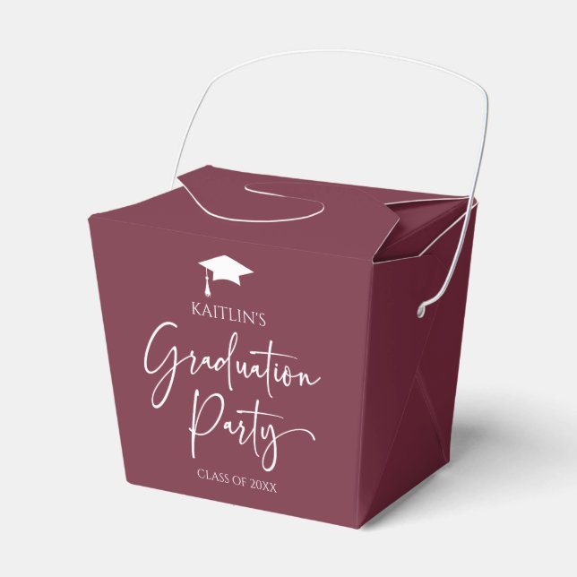 Minimalist Modern Elegant Graduation Party Favour Box (Front Side)